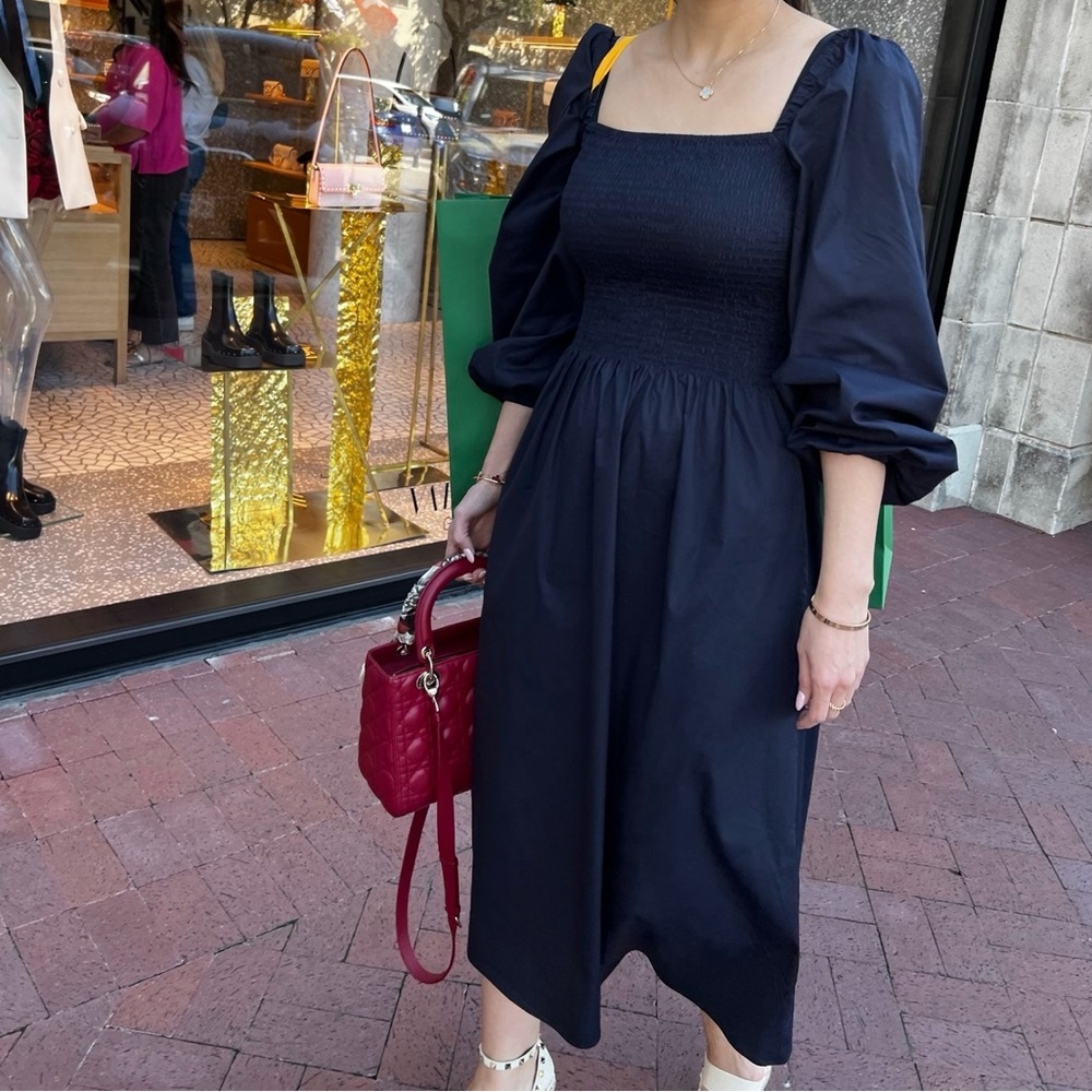 COS Navy Long Sleeve Dress